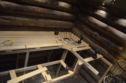 Внутренне обустройство баньки.