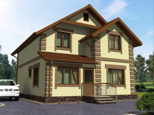 Добротный кирпичный дом с огромной гостиной.