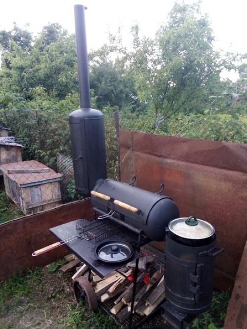 Казан - мангал - коптильня из баллонов. 04
