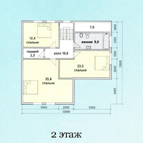 Проект дачного дома с мансардным этажом, размеры 11. 03